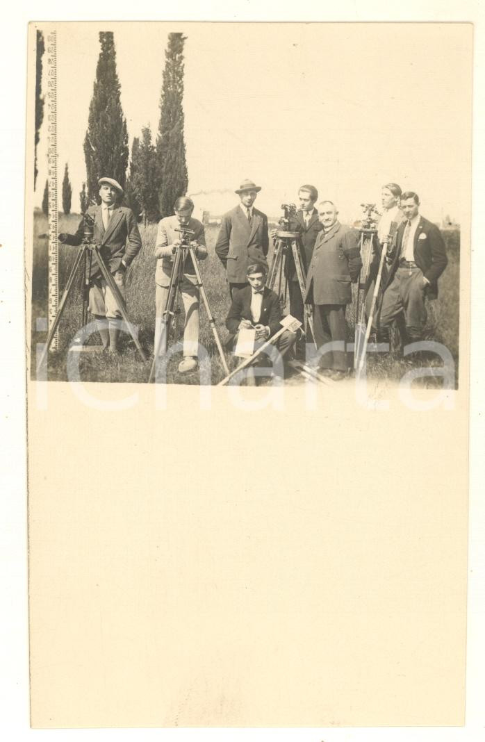 Fotografia d epoca originale 1926 Area di UDINE  Studenti del corso per geometri Foto Manlio LISO 8x13 1 1