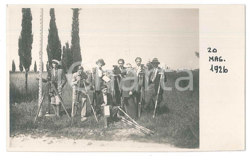 Fotografia d epoca originale 1926 Area di UDINE Studenti del corso per geometri Foto Manlio LISO 13x8 2 1