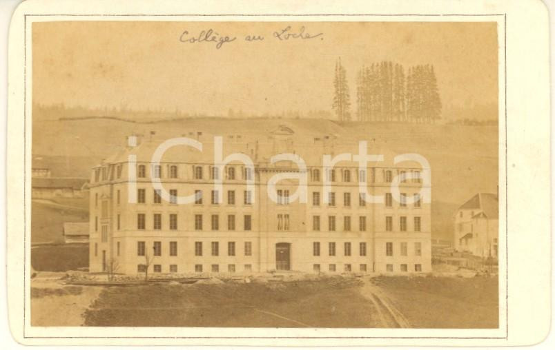 Fotografia d epoca originale 1876 LE LOCLE SUISSE Nouveau collège Photo souvenir inauguration CDV 1