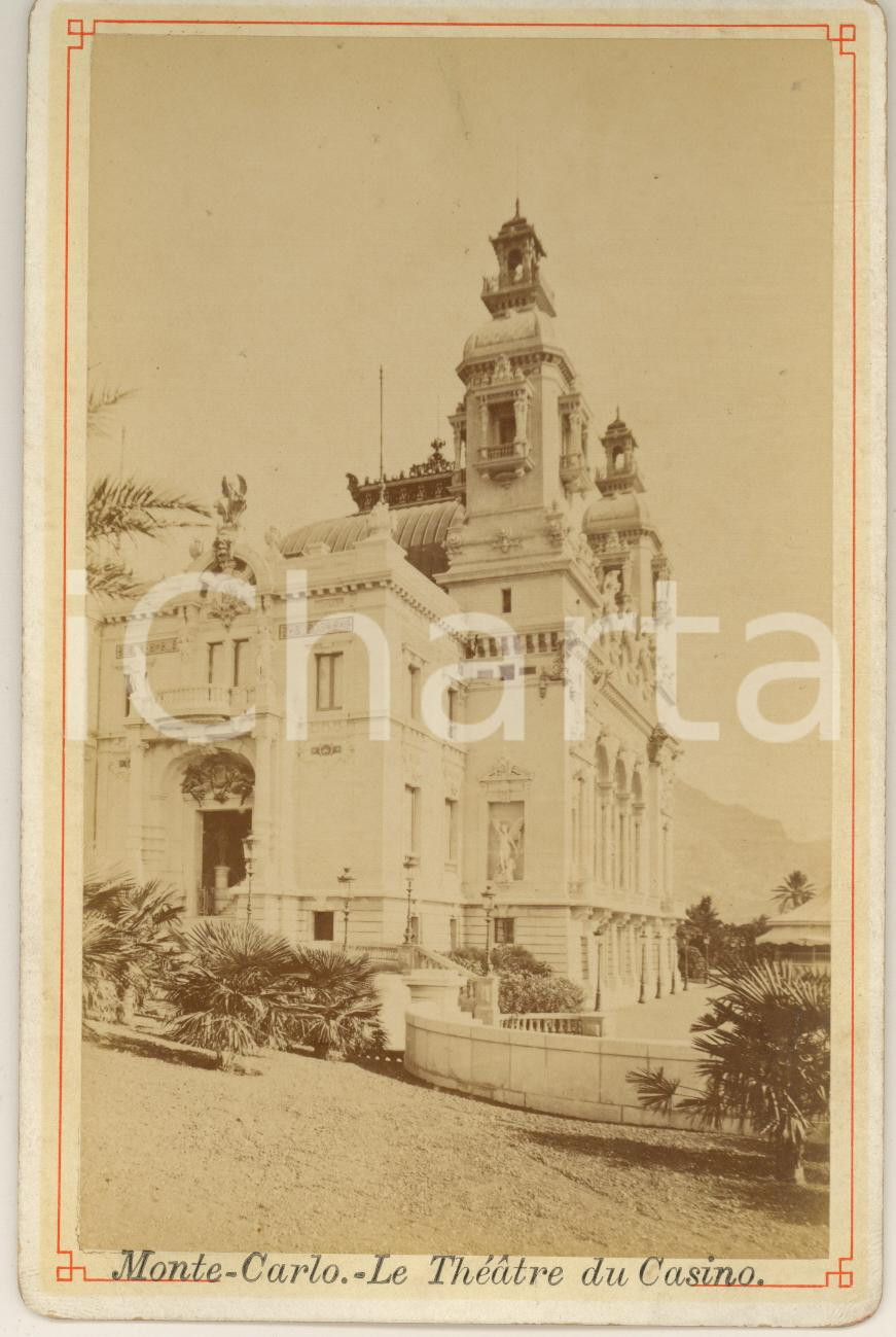 Fotografia d epoca originale 1870 ca MONACO MONTE CARLO Theatre du Casino Albumen photo 11x16 cm 1