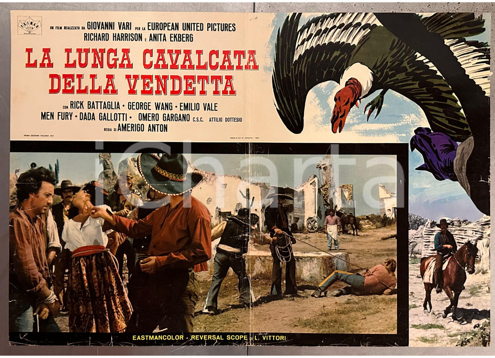 Materiale cinematografico d’epoca 1972 Richard HARRISON La lunga cavalcata della vendetta Fotobusta WESTERN 2 1