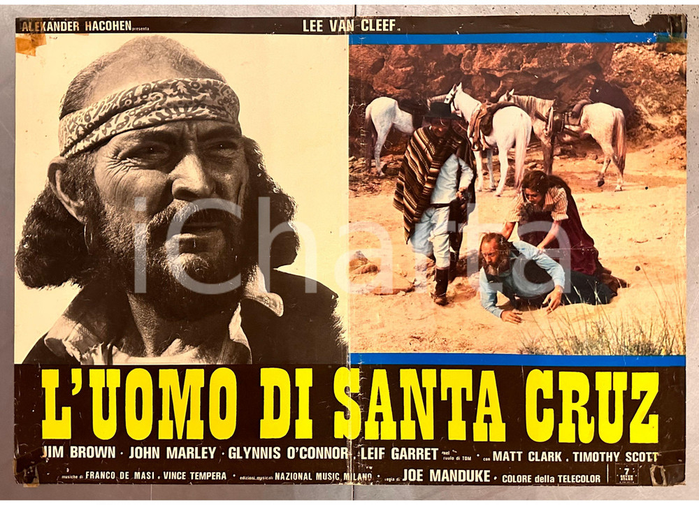 Materiale cinematografico d’epoca 1976 Lee VAN CLEF Jim BROWN L uomo di Santa Cruz  Fotobusta WESTERN 3 1