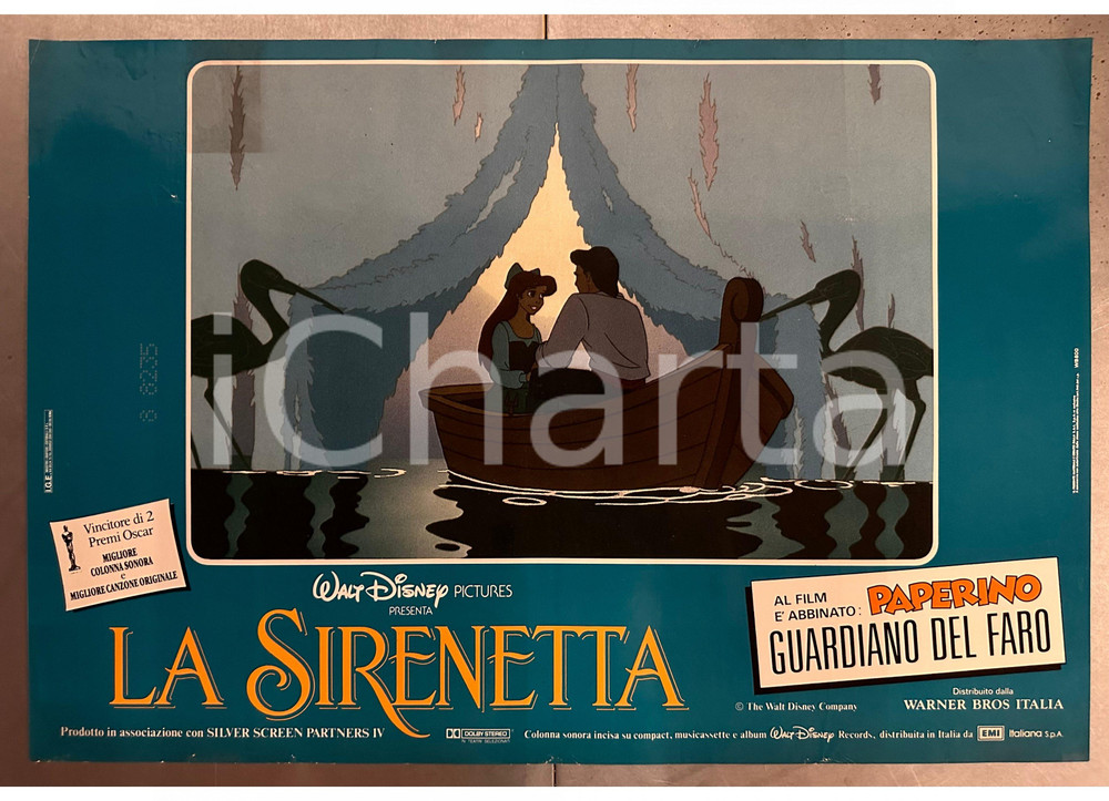 Materiale cinematografico d’epoca 1989 ANIMAZIONE  WALT DISNEY La Sirenetta Fotobusta poster 63x43 cm 1