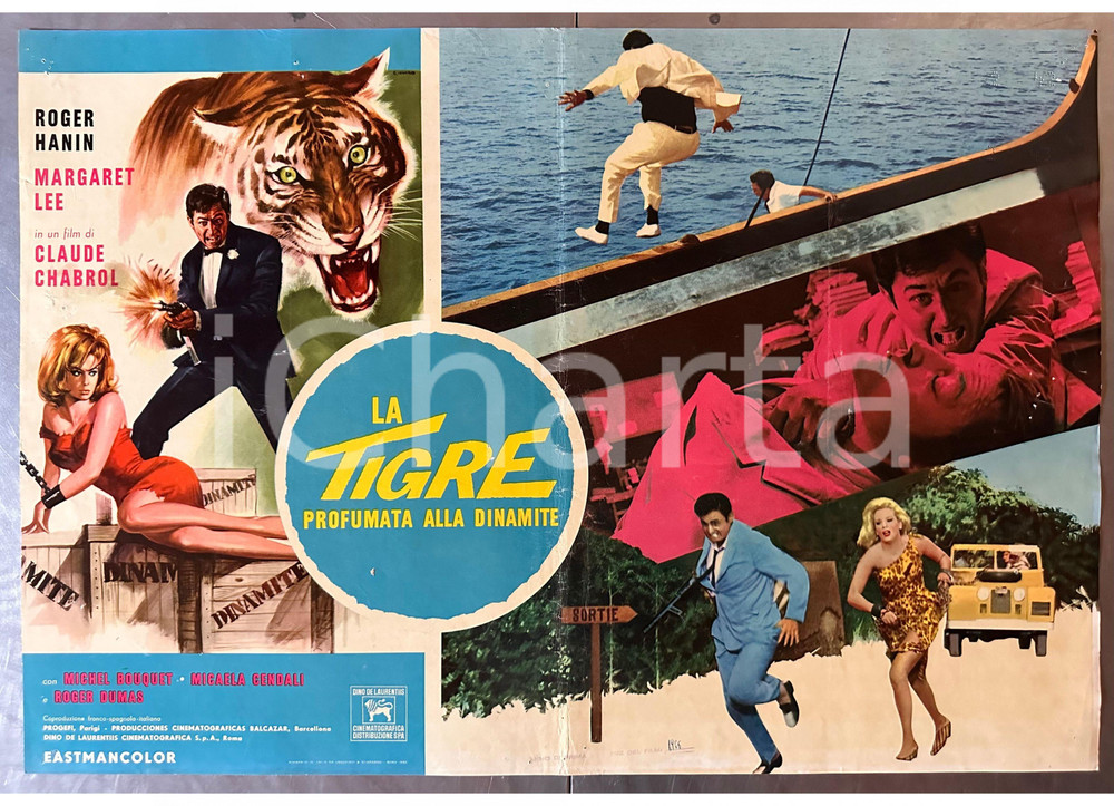Materiale cinematografico d’epoca 1966 Roger HANIN Margaret LEE La tigre profumata alla dinamite Fotobusta 1 1