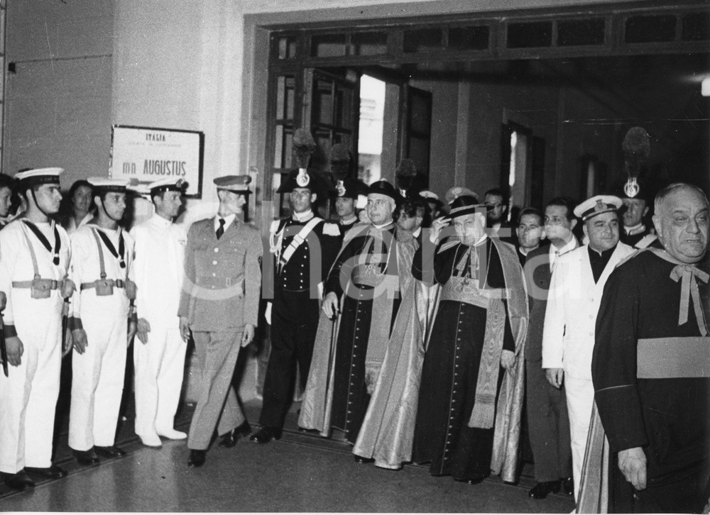 Fotografia d epoca originale 1955 GENOVA Arrivo card. Benedetto Aloisi MASELLA a stazione marittima  Foto 1 1