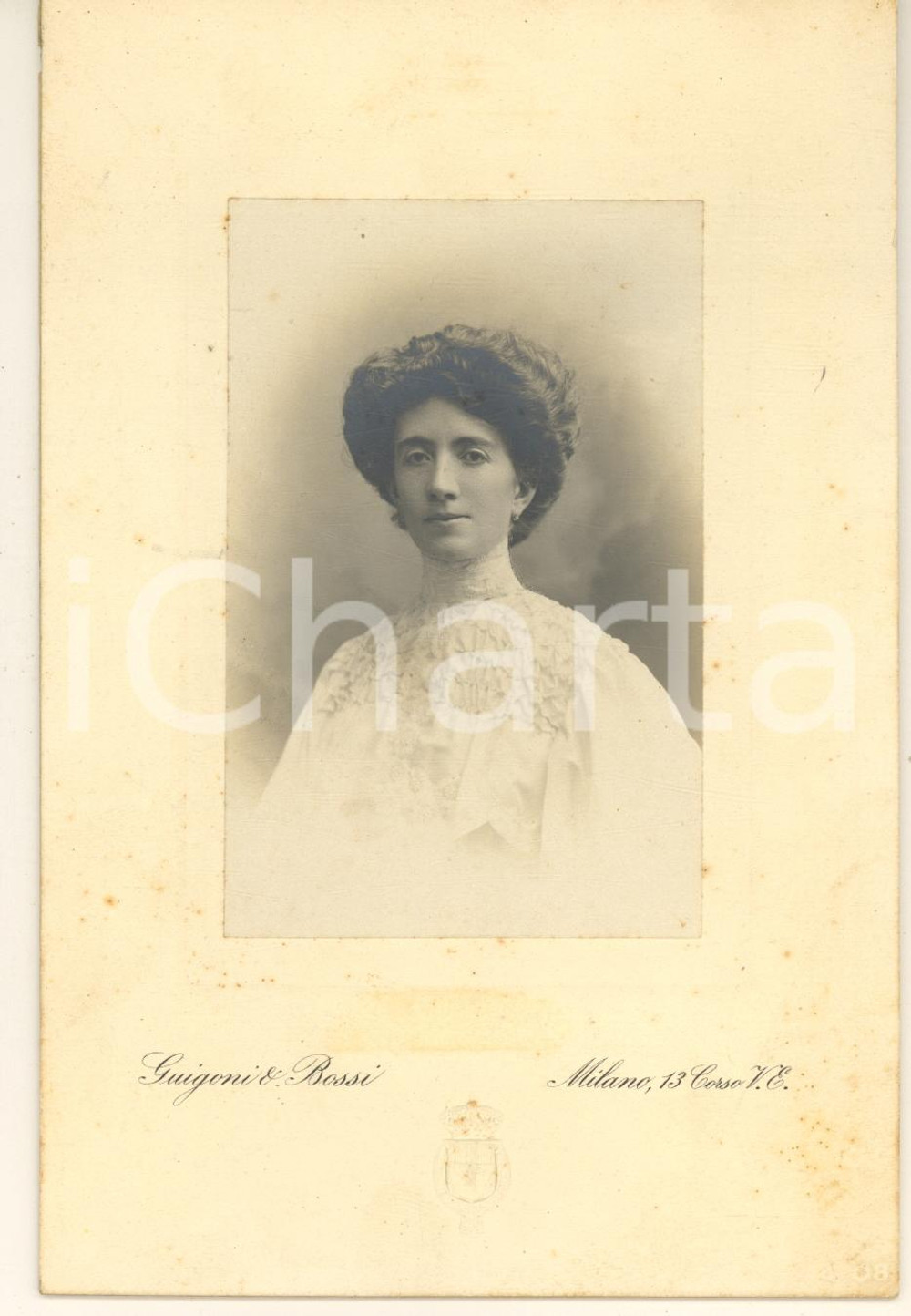 Fotografia d epoca originale 1900 ca MILANO Virginia BROGGINI  Ritratto Foto GUIGONI & BOSSI 11x16 cm 1