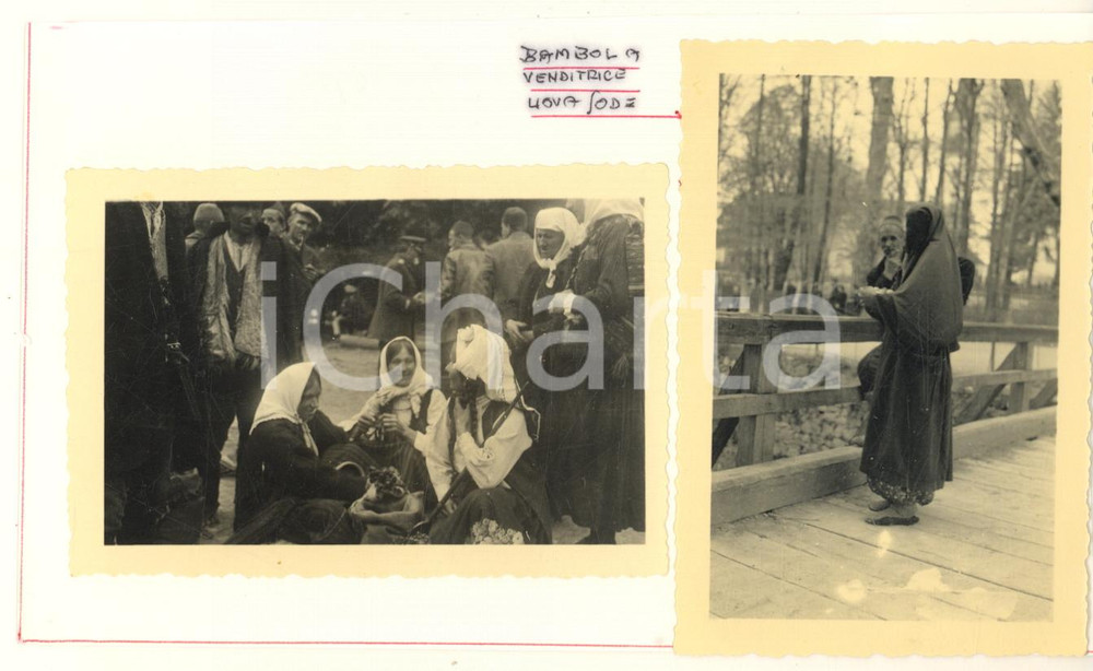 Fotografia d epoca originale 1941 WW2 BIHAC BOSNIA Mercato  Venditrice di uova sode Foto COSTUME 9x6 cm 1