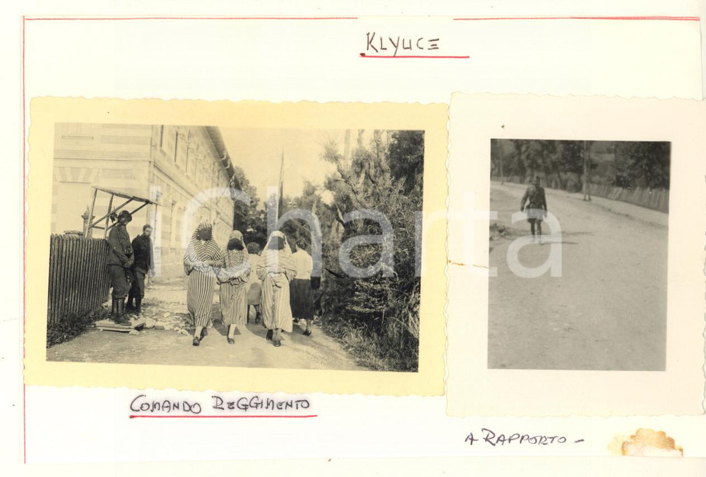 Fotografia d epoca originale 1941 WW2 KLJUC BOSNIA Comando reggimento italiano Donne musulmane Foto 1
