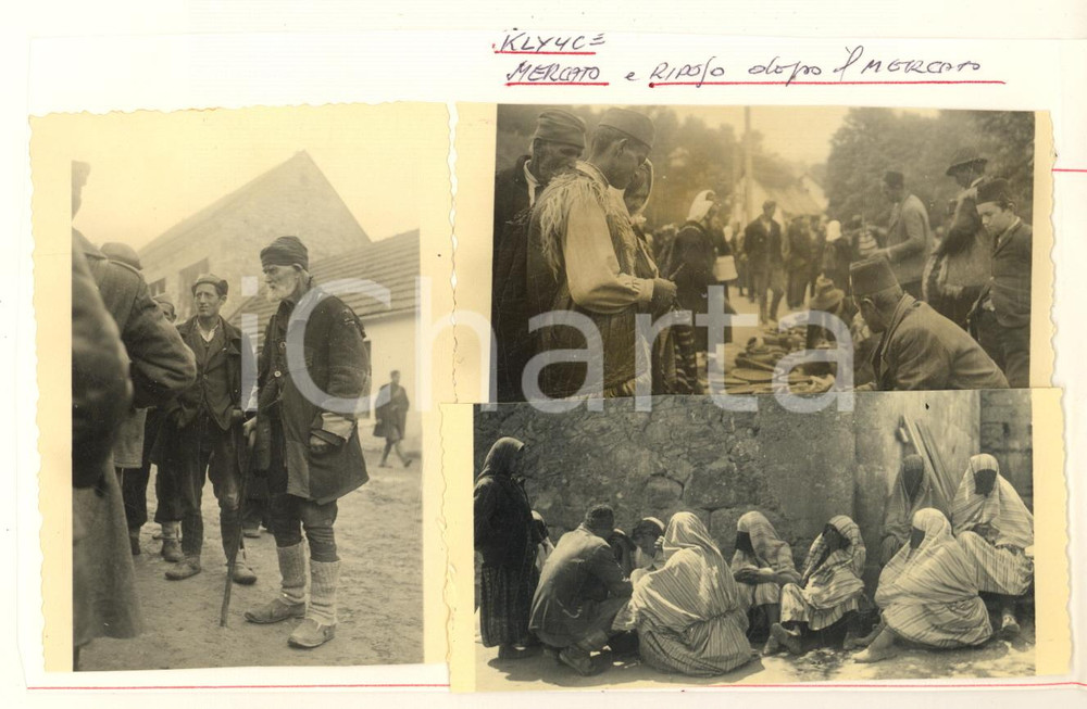 Fotografia d epoca originale 1941 WW2 KLJUC BOSNIA Mercato tradizionale  Donne musulmane 3 Foto COSTUME 1