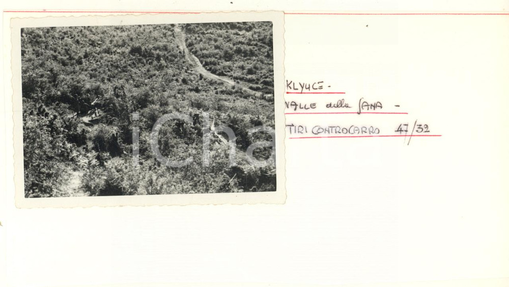 Fotografia d epoca originale 1941 WW2 KLJUC BOSNIA Artiglieria italiana  Tiri controcarro Foto 9x6 cm 1