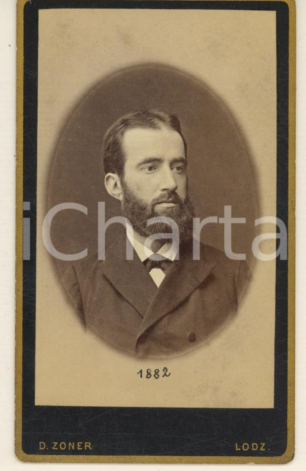 Fotografia d epoca originale 1882 LODZ POLAND Filippo LORETZ studioso e insegnante  Foto Dominik ZONER CDV 1