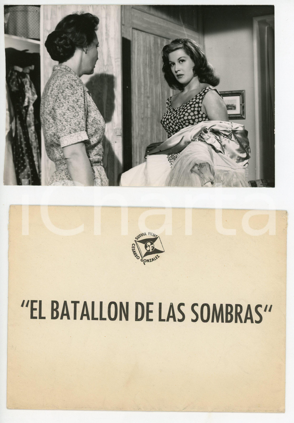 Materiale cinematografico d’epoca 1957 CINEMA El batallón de las sombras Regia di Manuel MUR OTI Foto con busta 1