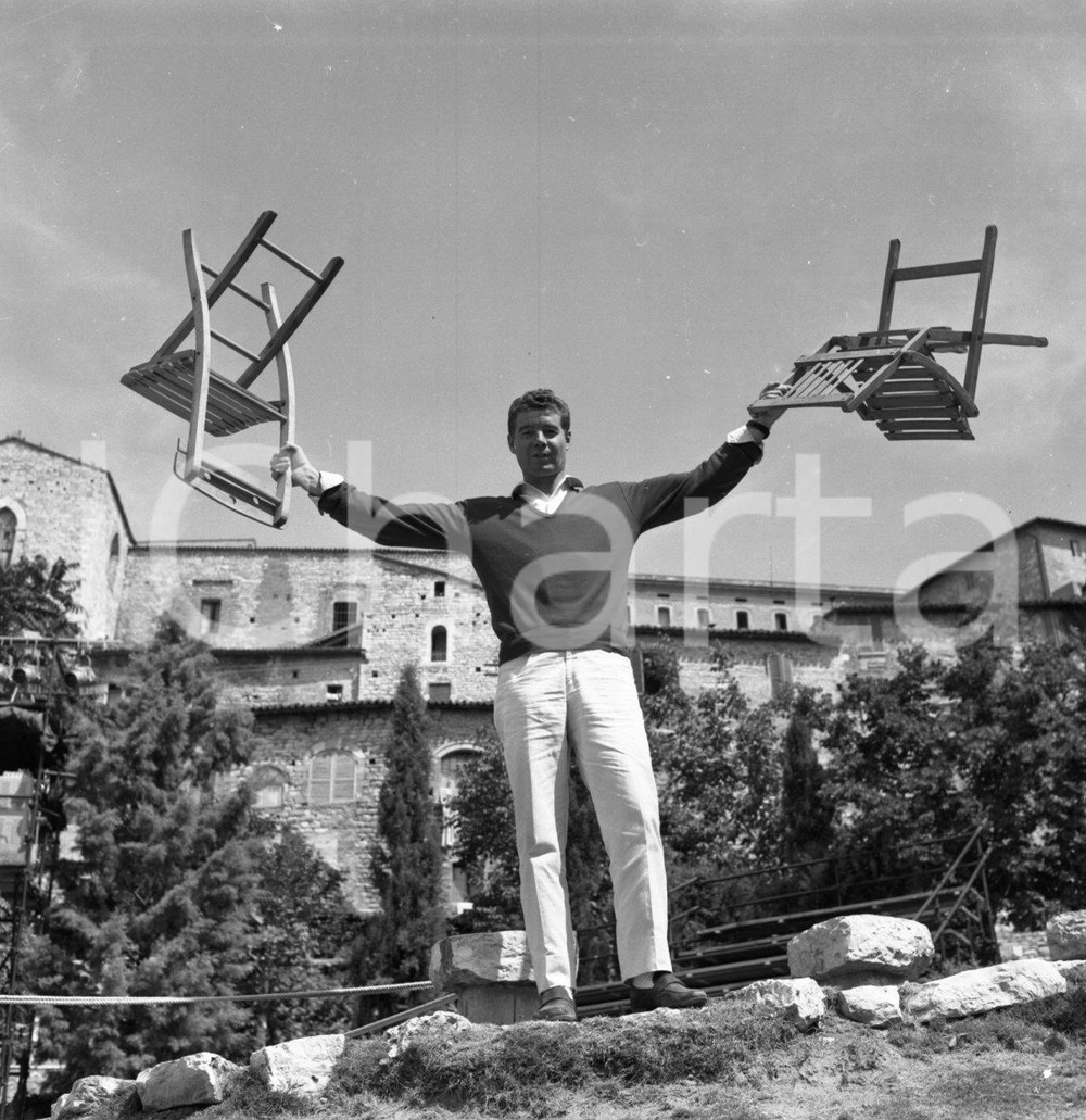 Fotografia d epoca originale 1960ca SPOLETO?Joe SENTIERI NEGATIVO ORIGINALE 1