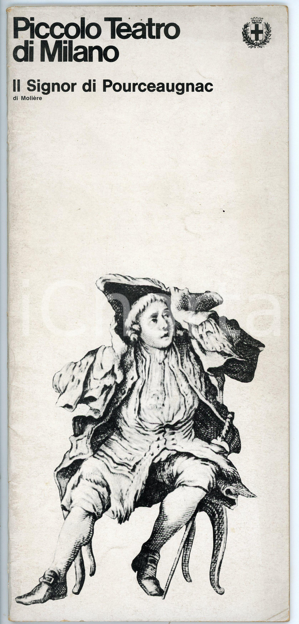 Materiale pubblicitario d’epoca 1964 MILANO Piccolo Teatro SIGNOR DI POURCEAUGNAC di Eduardo DE FILIPPO 1