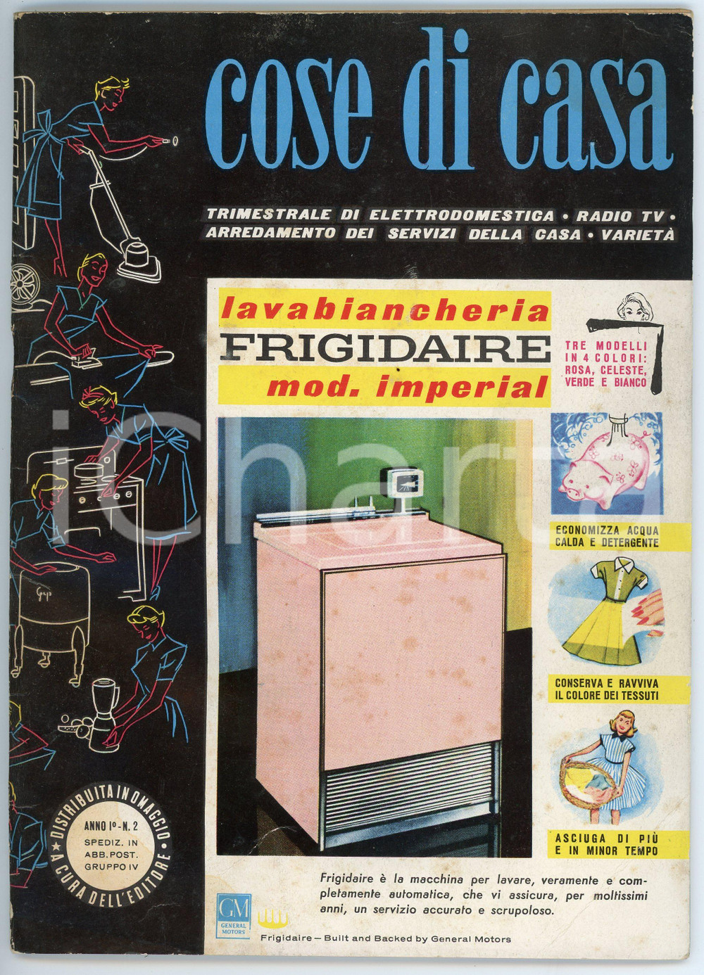 Giornale, rivista storica 1957 COSE DI CASA n. 2 Trimestrale di elettrodomestica  Ed. Alberto MATASSI 1