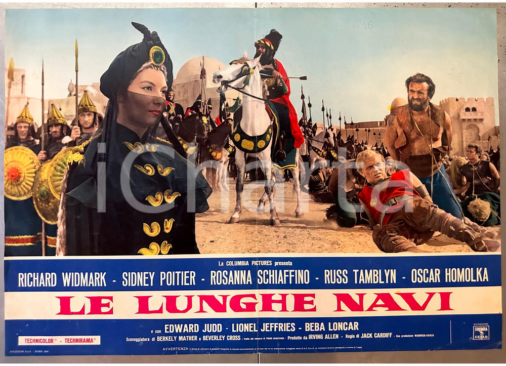 Materiale cinematografico d’epoca 1964 J. CARDIFF Le lunghe navi  Rosanna SCHIAFFINO Richard WIDMARK Fotobusta 1
