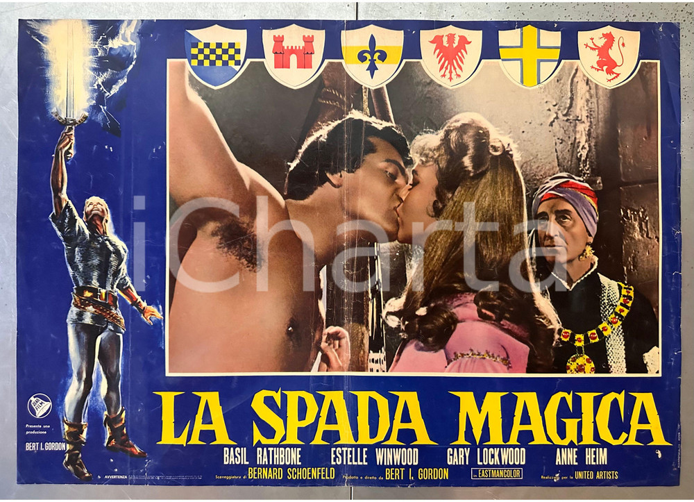 Materiale cinematografico d’epoca 1962 Bert I. GORDON La spada magica Basil RATHBONE Estelle WINWOOD  Fotobusta 1