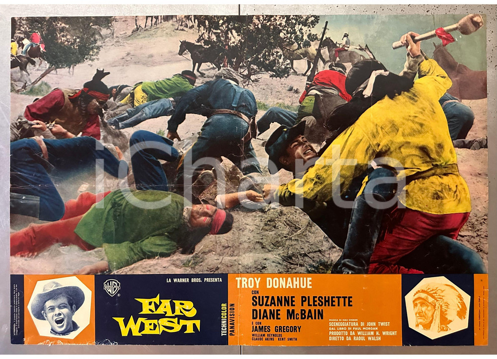 Materiale cinematografico d’epoca 1976 Troy DONAHUE Suzanne PLESHETTE James GREGORY Far West  Fotobusta 3 1