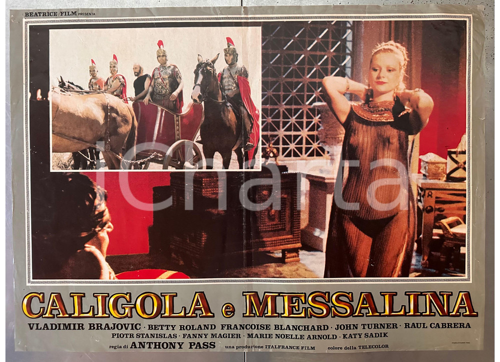 Materiale cinematografico d’epoca 1982 Vladimir BRAJOVIC Betty ROLAND Caligola e Messalina Fotobusta poster 1 1