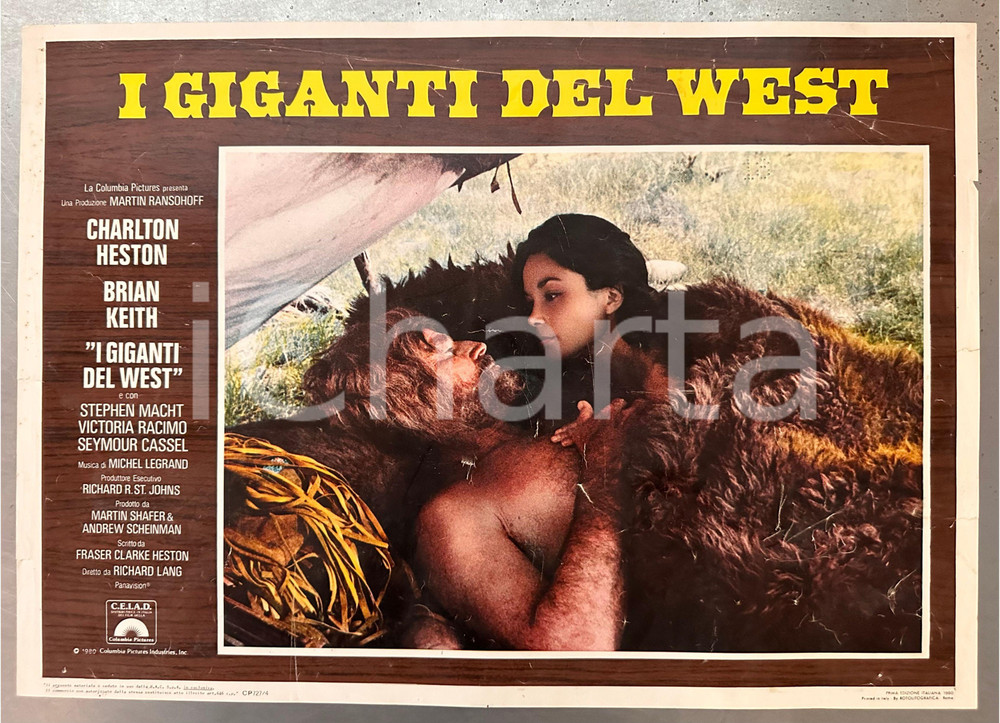 Materiale cinematografico d’epoca 1980 Charlton HESTON Victoria RACIMO I giganti del West  Fotobusta WESTERN 1