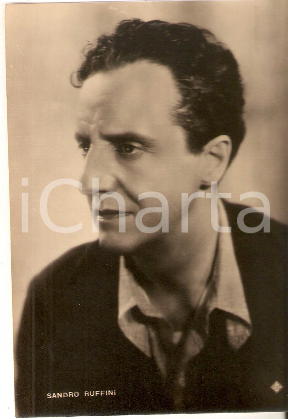 Cartolina originale da collezione 1940 ca CINEMA Attore Sandro RUFFINI Ritratto Foto seriale ASER 1