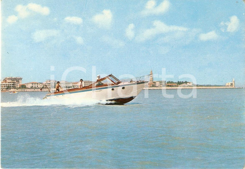 Cartolina originale da collezione 1972 CAORLE VE Giorgio GUSSO nocchiere del motoscafo DA VINCI Cartolina FG VG 1