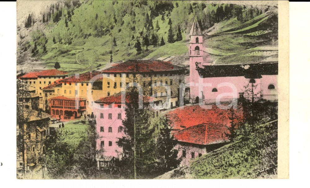 Cartolina originale da collezione 1914 LAGGIO DI CADORE BL Veduta panoramica Cartolina colorata FP VG 1