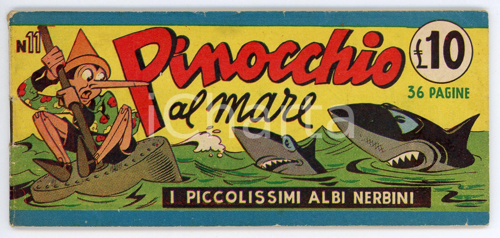 Libro, pubblicazione d epoca 1948 Giorgio SCUDELLARI Pinocchio al mare PICCOLISSIMI ALBI NERBINI n. 11 1