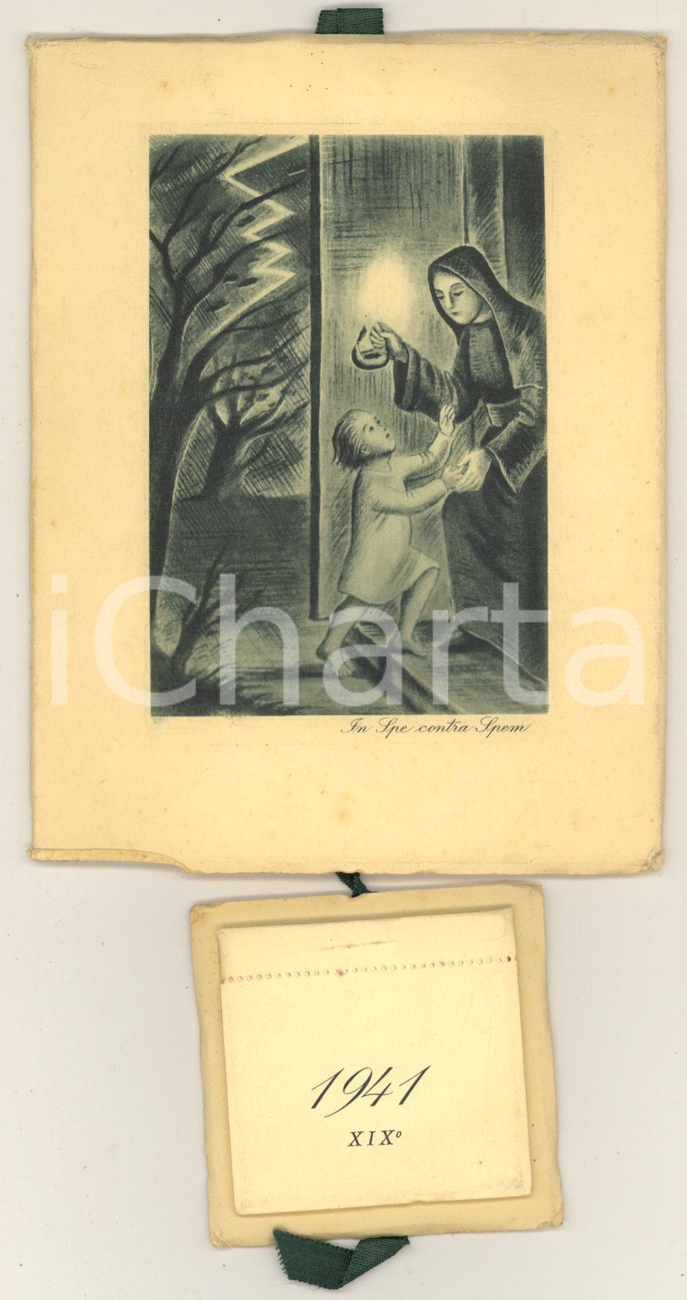 Oggetto da collezione cartaceo 1941 MILANO Istituto G. SALVADORI Figlie dei carcerati  Calendario da parete 1