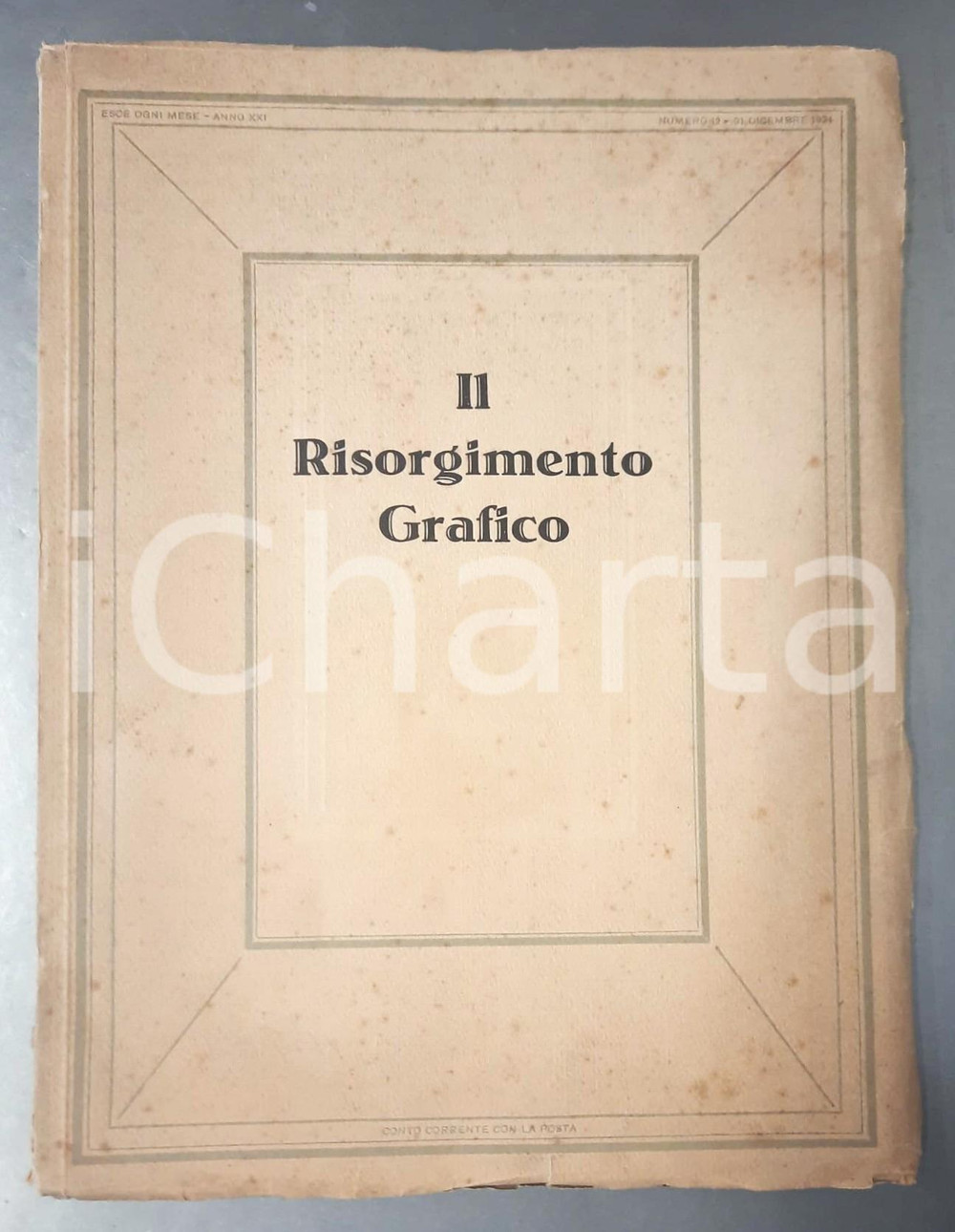 Giornale, rivista storica 1924 IL RISORGIMENTO GRAFICO Henry L. Bullen a Milano  Léon Gruel Rivista n°12 1