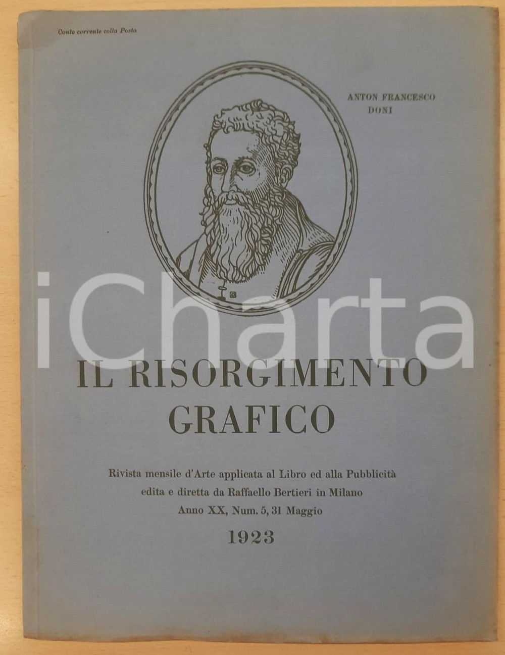 Giornale, rivista storica 1923 IL RISORGIMENTO GRAFICO Arte industriale  Marche tipografiche Rivista n°5 1