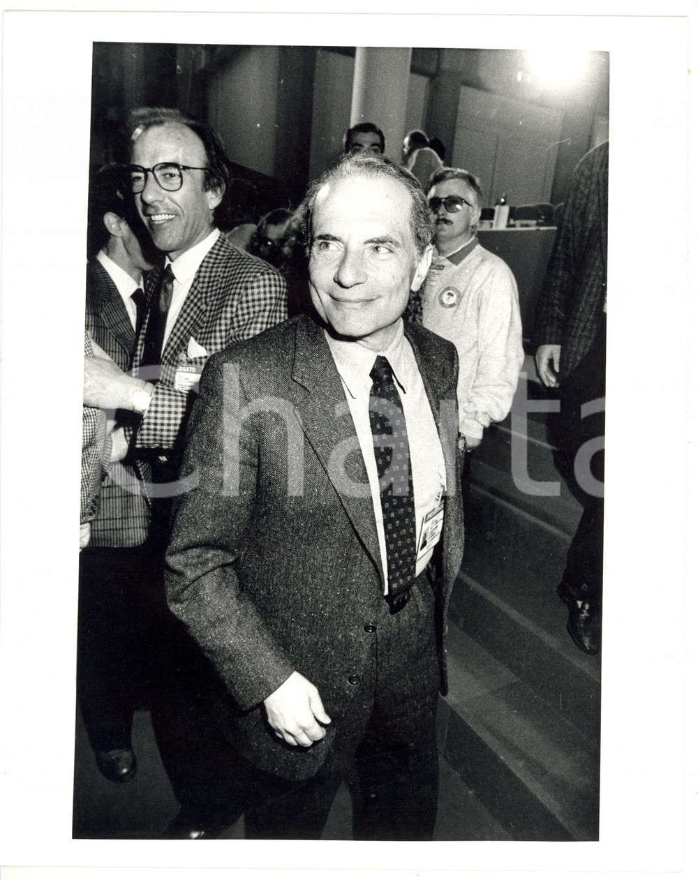 Fotografia d epoca originale 1987 RIMINI 44° Congresso PSI  Ritratto di Enrico MANCA 2 Foto VINTAGE 20x25 1