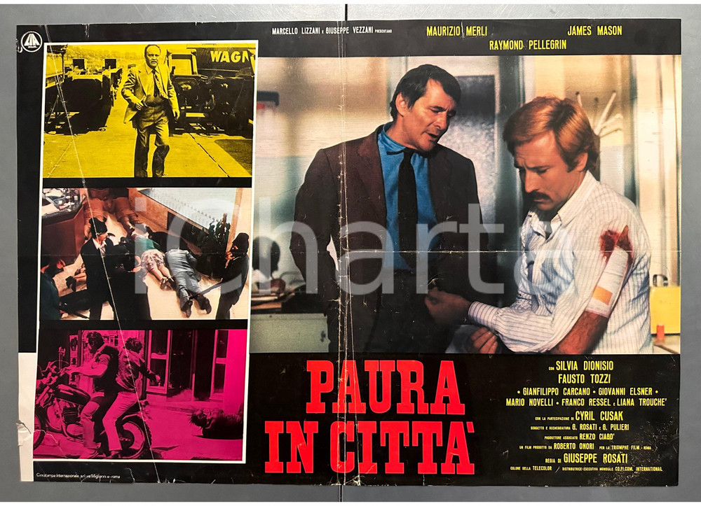 Materiale cinematografico d’epoca 1976 Giuseppe ROSATI Paura in città Fausto TOZZI Maurizio MERLI Fotobusta 1