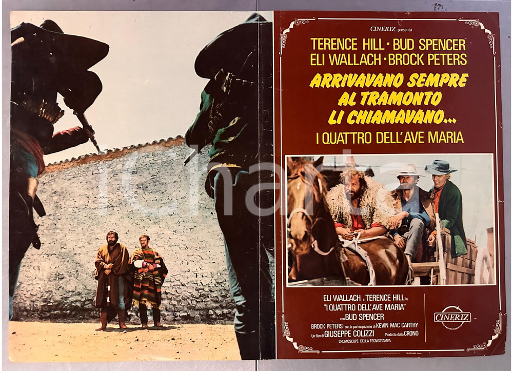 Materiale cinematografico d’epoca 1968 Bud SPENCER Terence HILL I quattro dell Ave Maria Fotobusta WESTERN 1