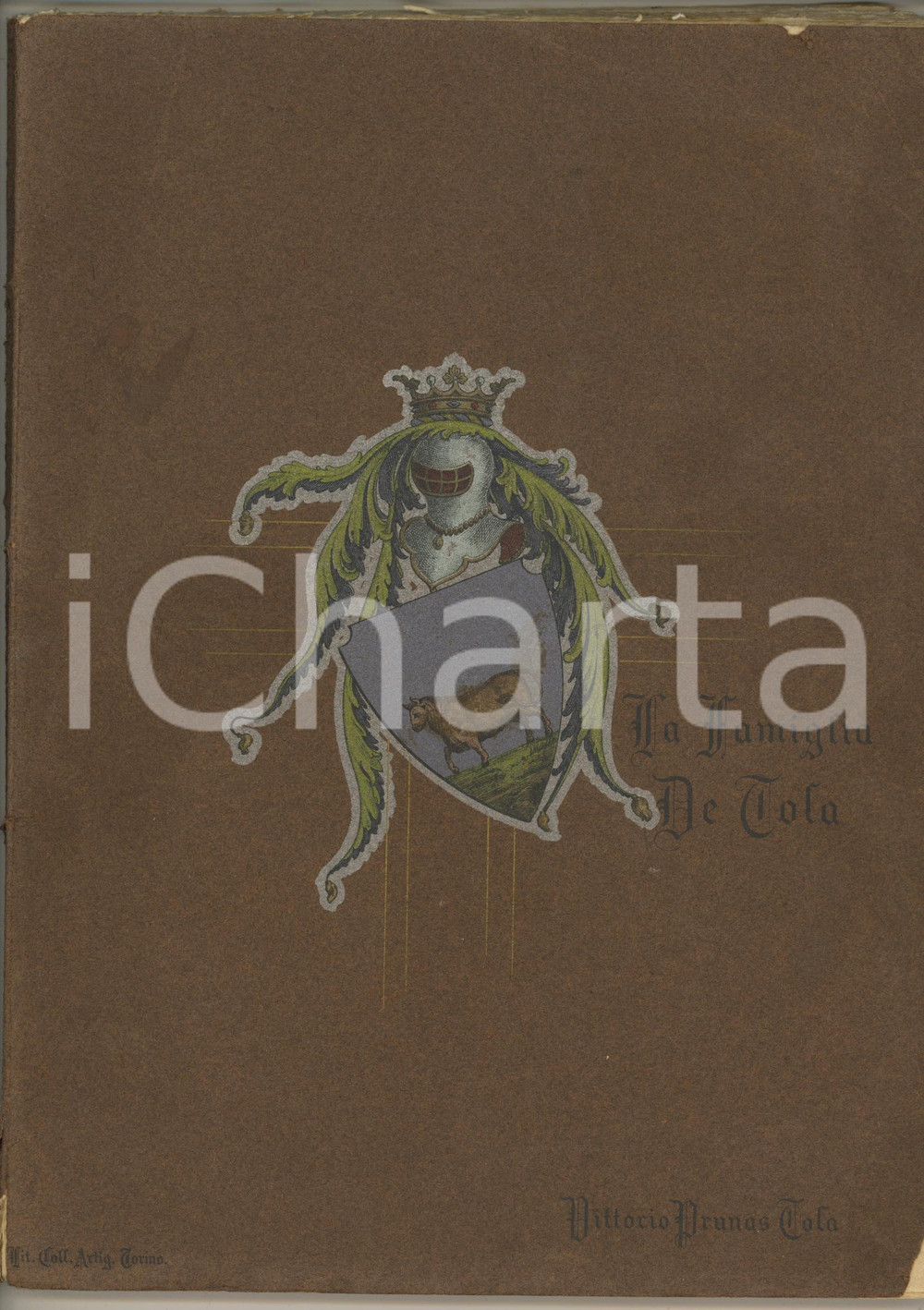 Libro, pubblicazione d epoca 1912 Vittorio PRUNAS TOLA Storia famiglia DE TOLA di Sardegna Invio autografo 1