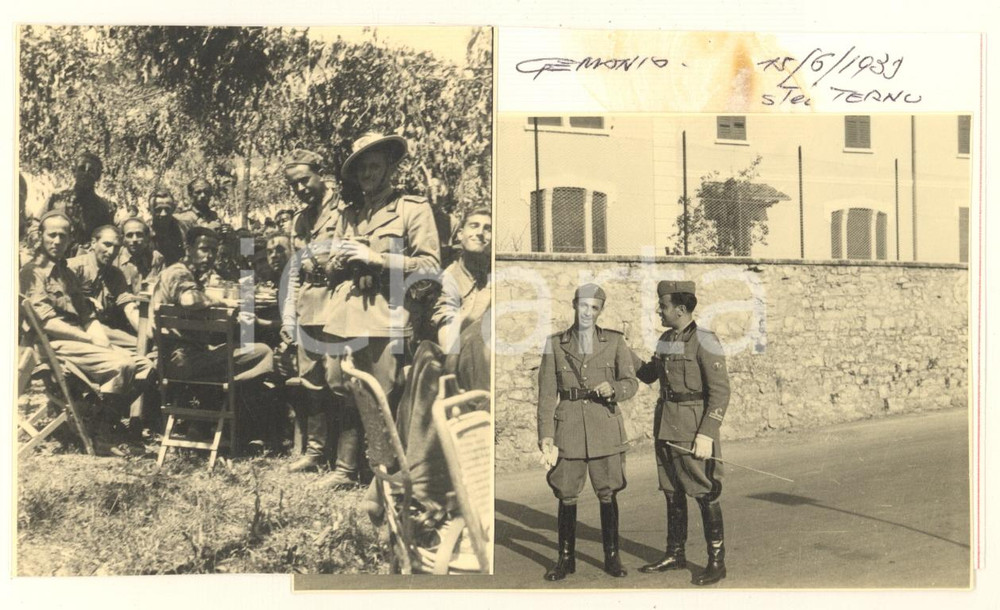 Fotografia d epoca originale 1939 GEMONIO VA Soldati a pranzo in vigna  Caserma Lotto 2 foto 1