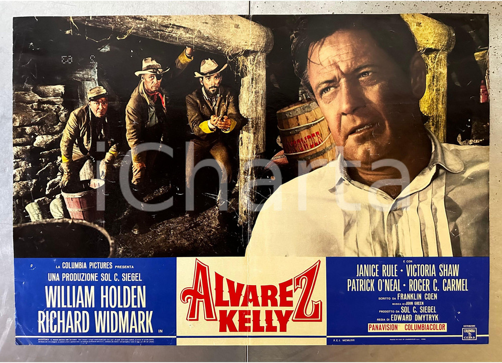 Materiale cinematografico d’epoca 1966 WESTERN Alvarez Kelly  William HOLDEN Richard WIDMARK Lobby card poster 1