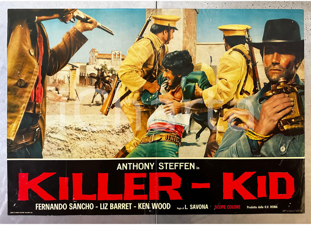 Materiale cinematografico d’epoca 1967 KILLERKID Anthony STEFFEN Fernardo SANCHO Liz BARRET Ken WOOD Lobby card 1