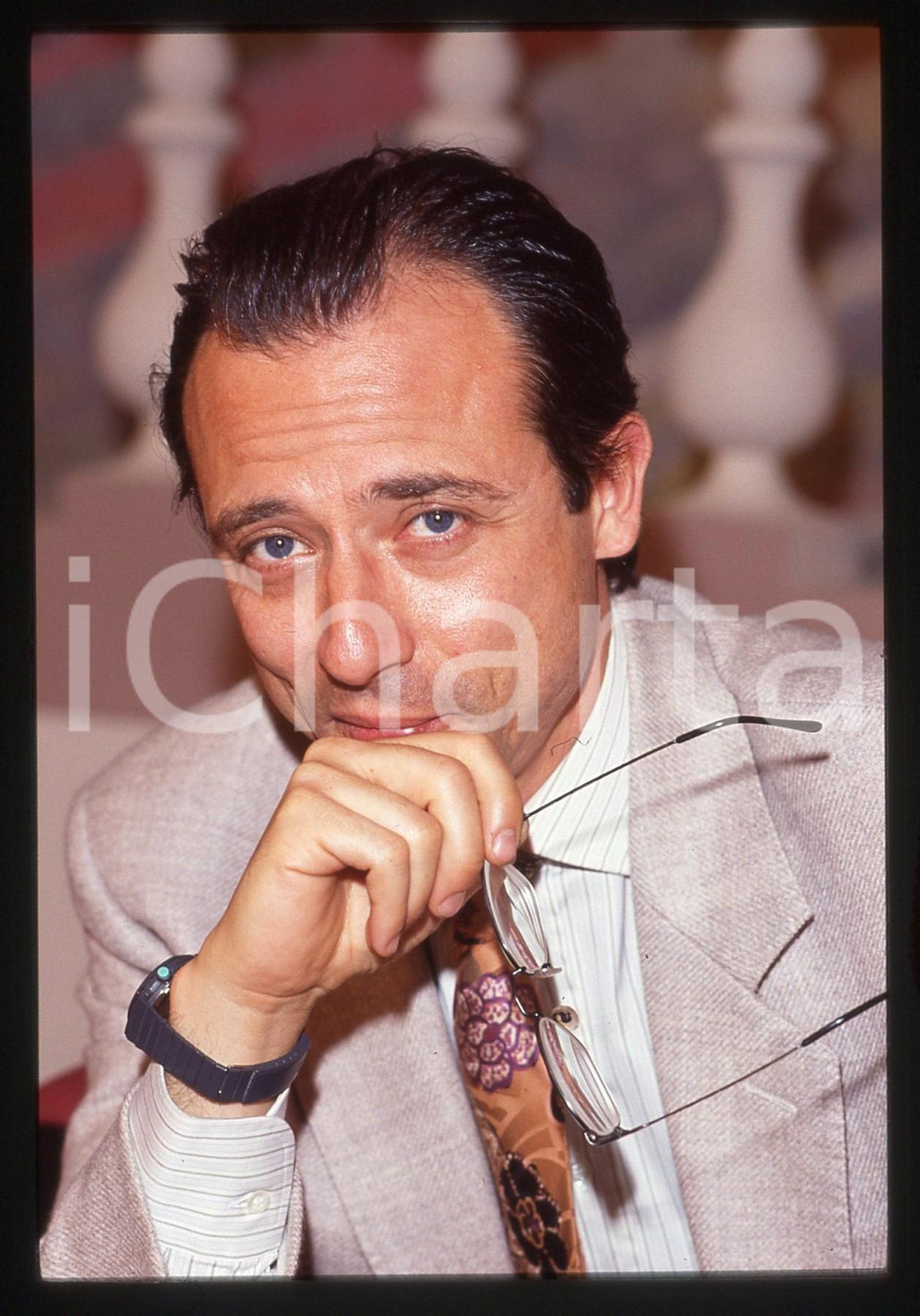 Fotografia d epoca originale 35mm vintage slide 1990 ca CINEMA Mattia SBRAGIA Ritratto dell attore 3 1