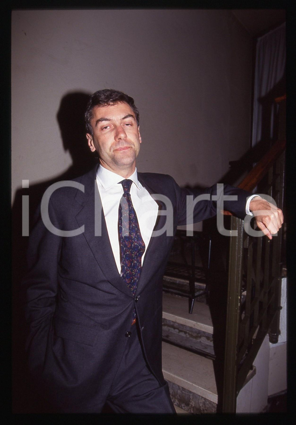 Fotografia d epoca originale 35mm vintage slide 1995 ca MILANO Gianni BARBACETTO Ritratto del giornalista 3 1