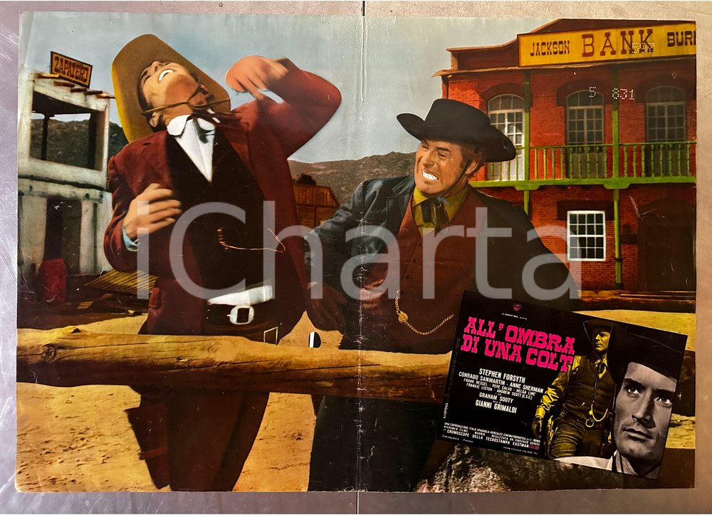 Materiale cinematografico d’epoca 1965 ALL OMBRA DI UNA COLT Stephen FORSYTH Gianni GRIMALDI Lobby card poster 1