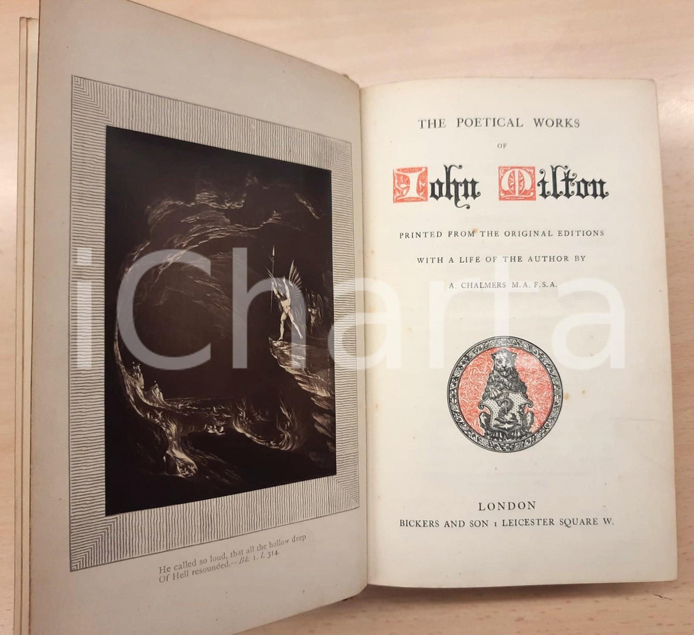Libro, pubblicazione d epoca 1851 The Poetical Works of John Milton printed from the original editions 1