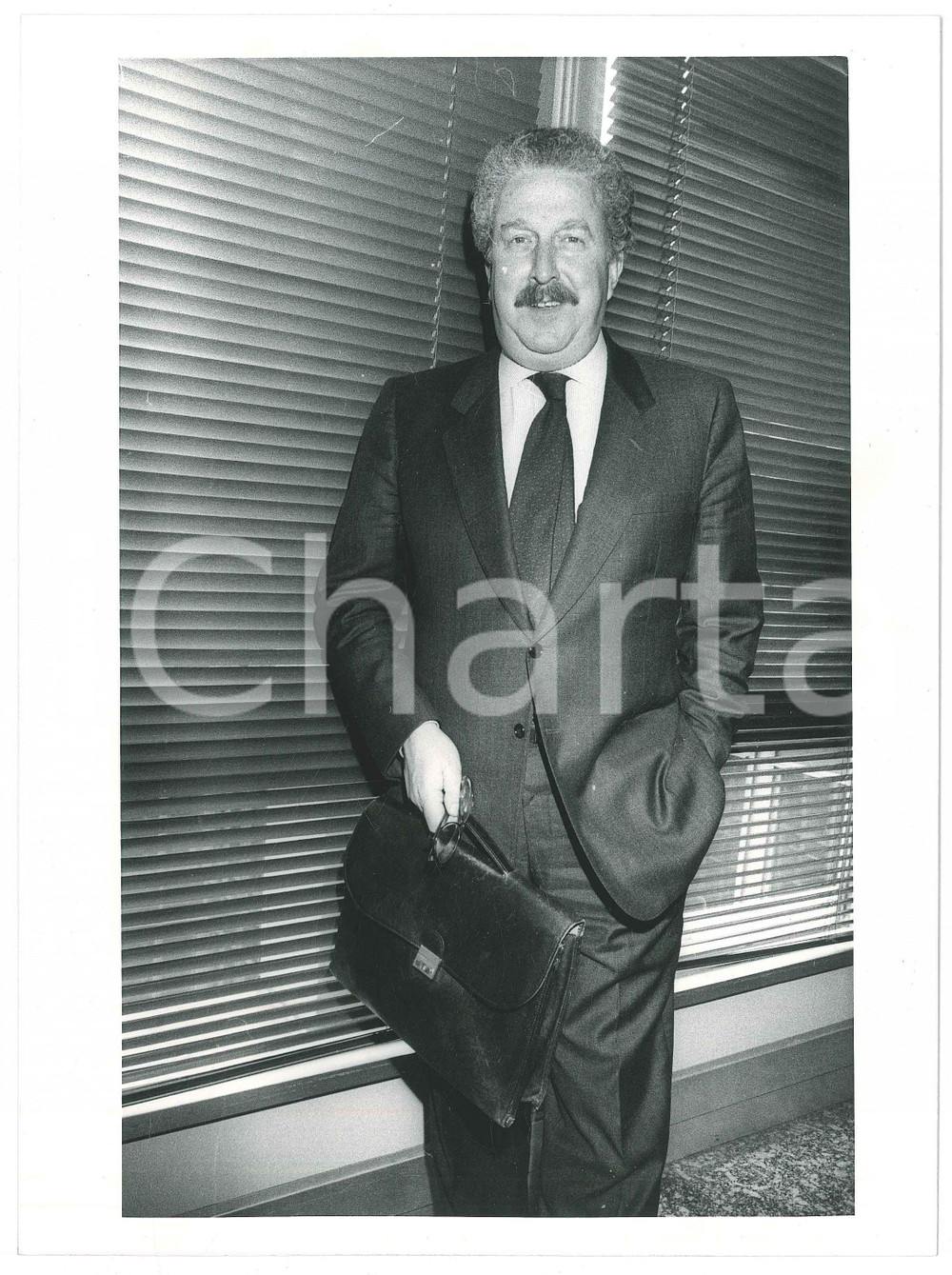 Fotografia d epoca originale 1985 ca MILANO  MONTEDISON Giorgio PORTA Ritratto  Foto 18x24 1