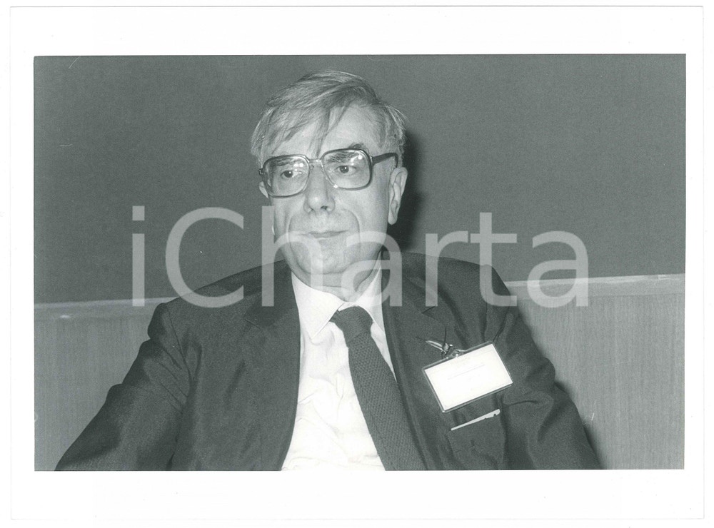 Fotografia d epoca originale 1985 ca ITALIA Sergio RICOSSA Ritratto dell economista  Foto 24x18 cm 2 1