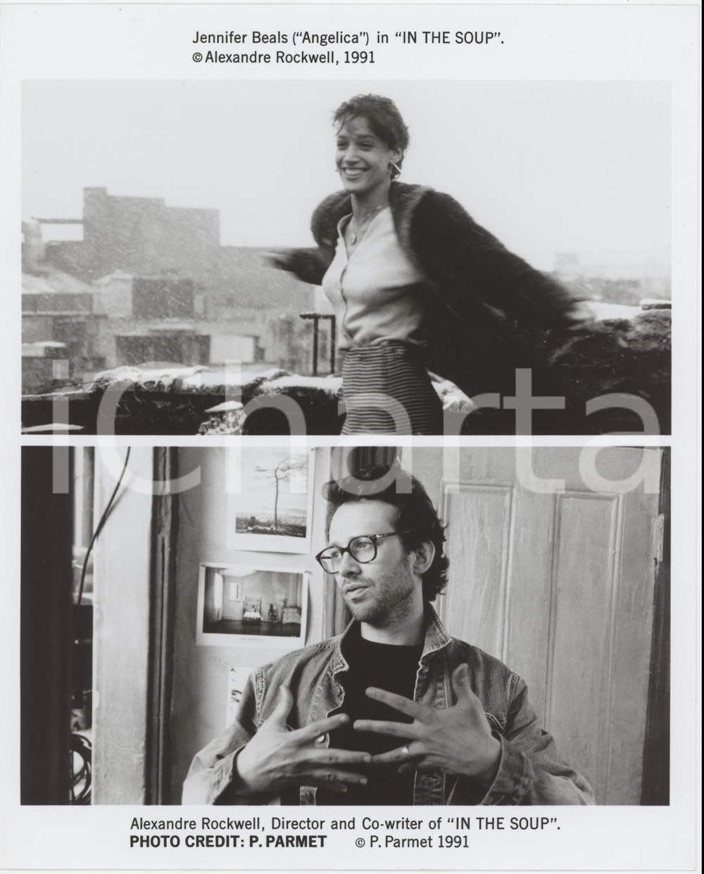 Materiale cinematografico d’epoca 1992 CINEMA In the Soup Jennifer BEALS Alexandre ROCKWELL  Foto 20x25 cm 1