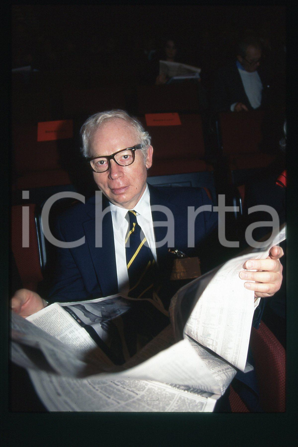 Fotografia d epoca originale 35mm vintage slide 1990 ca MILANO Steven WEINBERG Premio Nobel 5 1