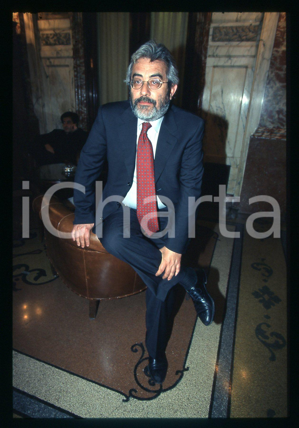 Fotografia d epoca originale 1995 ca MILANO Paolo GAMBESCIA Giornalista 35mm VINTAGE SLIDE 1