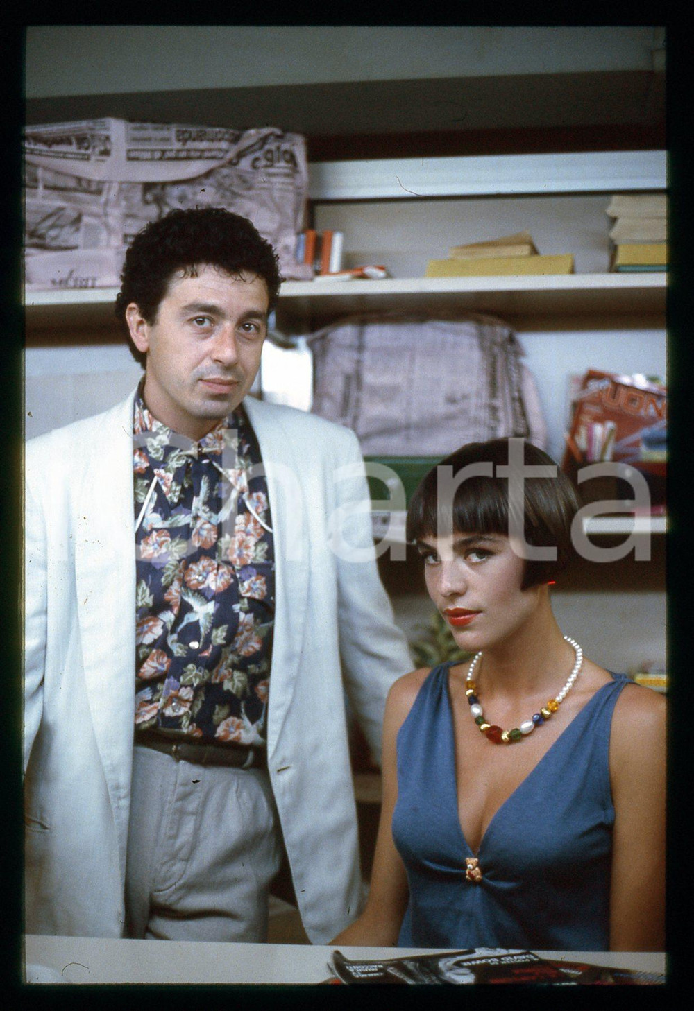 Fotografia d epoca originale 1990 ca COSTUME Antonio CATANIA e Toti BOTTA 35mm VINTAGE SLIDE 1