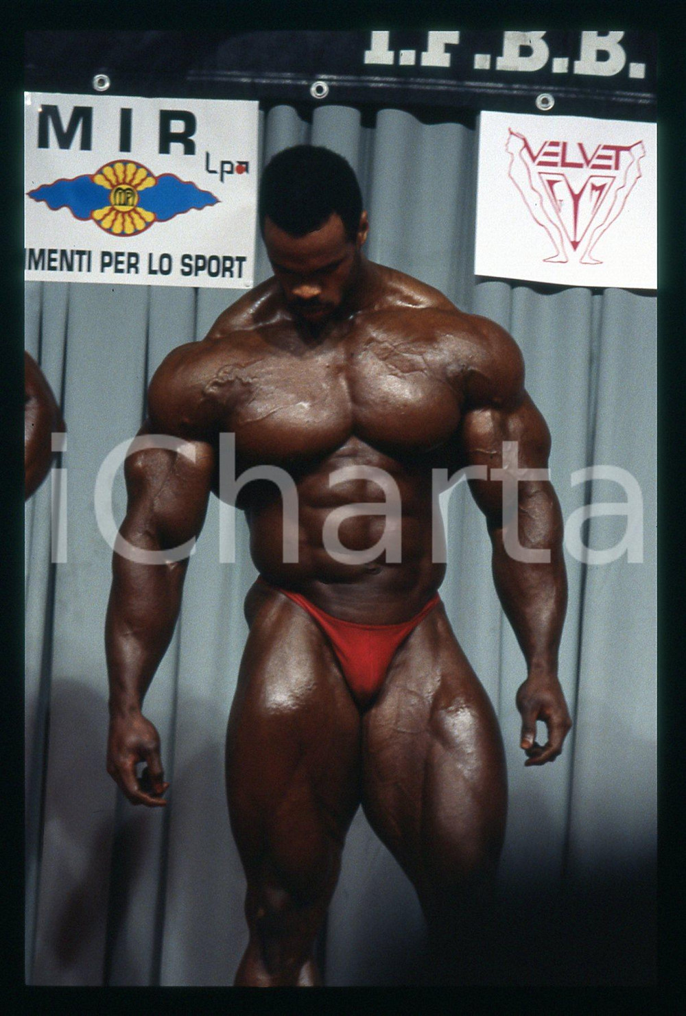 Fotografia d epoca originale 1994 MILANO  IFBB GRAND PRIX ITALY  Paul DILLETT 35mm VINTAGE SLIDE 1
