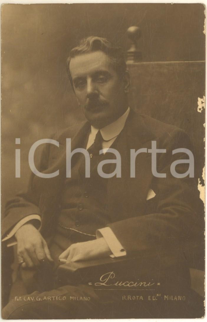 Cartolina originale da collezione 1910 ca LIRICA Ritratto di Giacomo PUCCINI Cartolina ed. ROTA FP NV 1